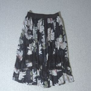 Ted Baker London Black Floral A-Line Skirt